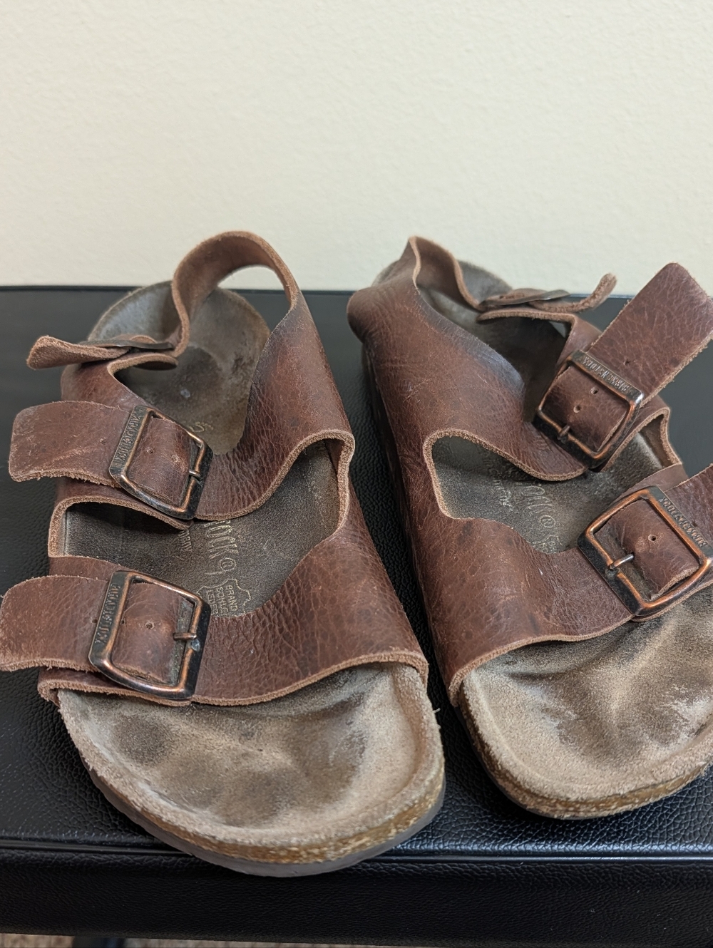 Birkenstock Milano Brown Leather Two-Strap Sandals 39